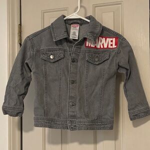 Marvel Gray Denim Jean Jacket with Red Logo